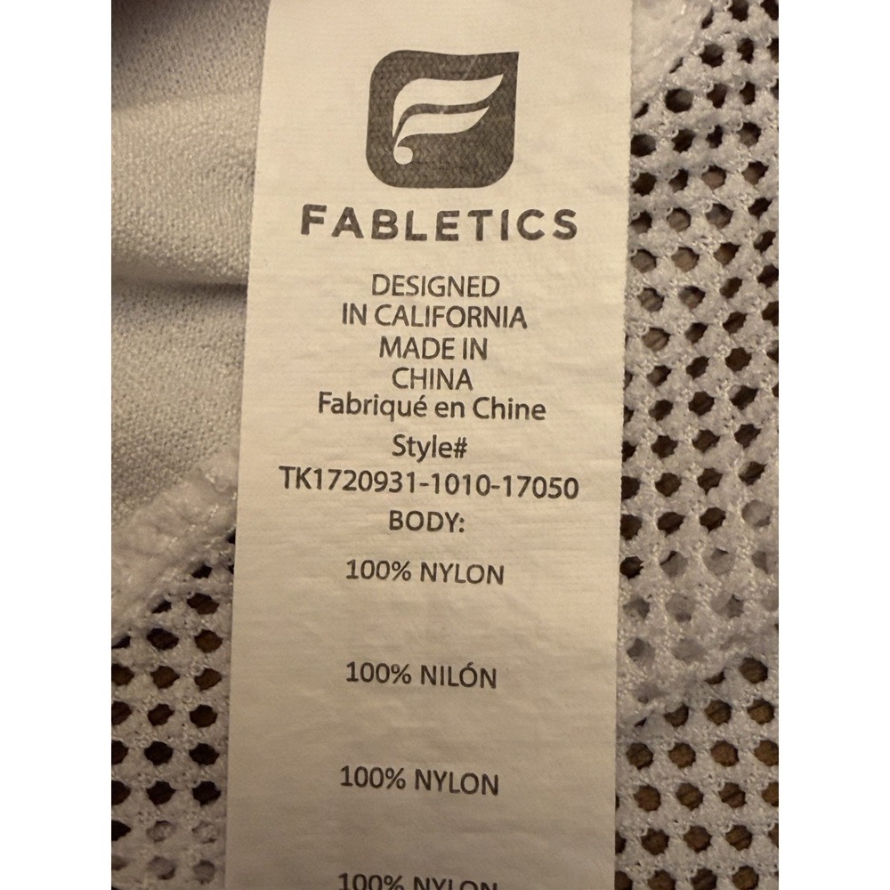 Fabletics Women's L White Mesh Breathable Racerback Tank Top Active Athletic - Picture 5 of 7